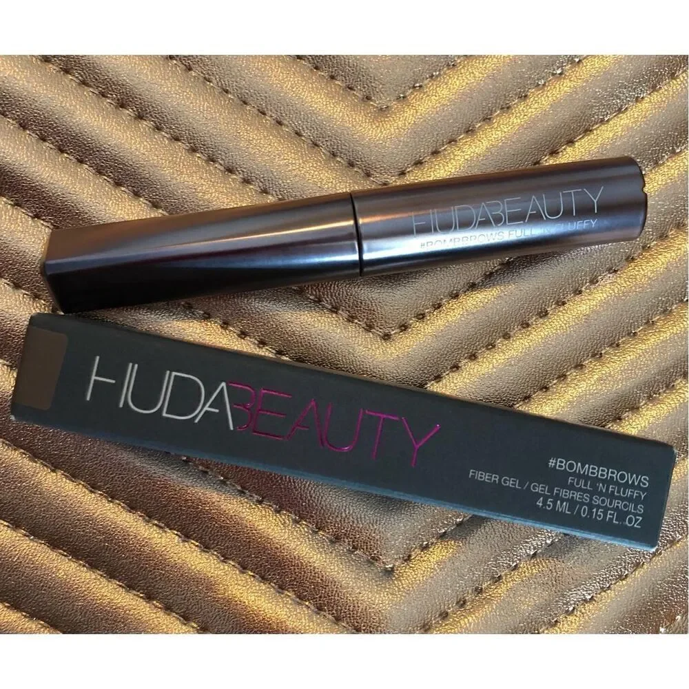HUDA BEAUTY -  NWT #BombBrows Full & Fluffy Fiber Gel in #4 Light Brown - Picture 11 of 11